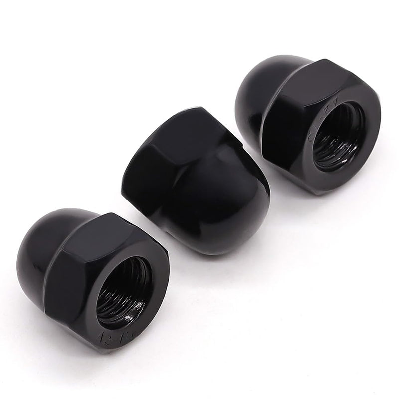 Glvaner 1/2-13 Stainless Steel Acorn Cap Nuts, Hexagon Dome Head Cap Nuts Locknuts, 304 Stainless Steel 18-8, Black Coated, 10 pcs 1/2"-13