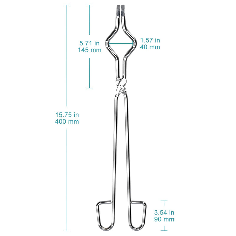 stonylab Crucible Tongs, 16 Inch Stainless Steel Crucible Tongs Laboratory Tongs for Securely Gripping (Pack of 2) 16 In (Pack of 2)