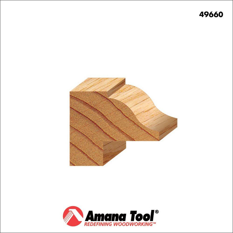 Amana Tool - 49660 Carbide Tipped Ogee Stile 1-11/32 Dia x 1/2 x 11/32 Radius x 1/4" S 1-11/32 Dia x 1/2 x 1/4" SHK