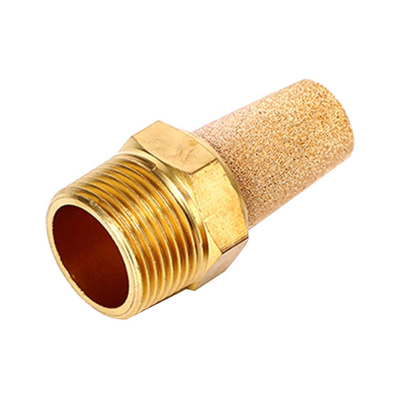 Beduan 3 Pcs Pneumatic Brass Exhaust Muffler Filter, 1/4" Male Thread Hex Sintered Silencer Air Line Fitting 1/4" NPT (3 Pcs)