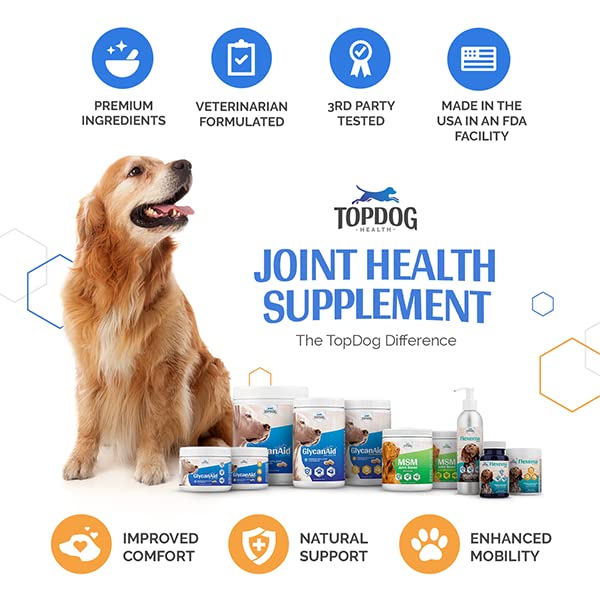 GlycanAid HA Advanced Joint Nutrition for Dogs (60 Chewable Tablets) Made in USA with USA Ingredients: Glucosamine HCL, Chondroitin, Hyaluronic Acid, MSM 60 Count - PawsPlanet Australia