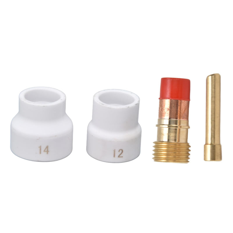 4PCS Gas Lens Kit Welding Torch Consumables Cup Electrode Holder Connector for WP 17 18 26
