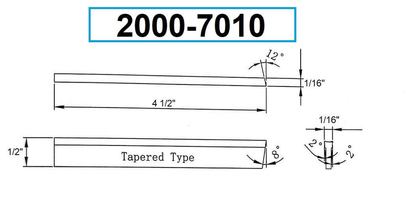 HHIP 2000-7010 1/16 W x 1/2H x 4-1/2" 5% Cobalt P1 Style Parallel Type Cut-Off Blade (Pack of 1) 8% Cobalt 1/16 x 1/2 x 4-1/2"