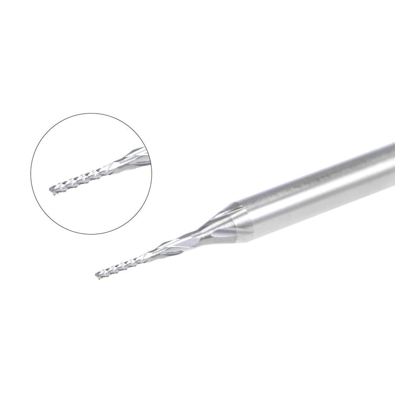 uxcell 10Pcs 0.6mm Carbide End Mill Engraving Milling Cutter CNC Router Bits for PCB Machine, 1/8" Shank 0.6x5mm