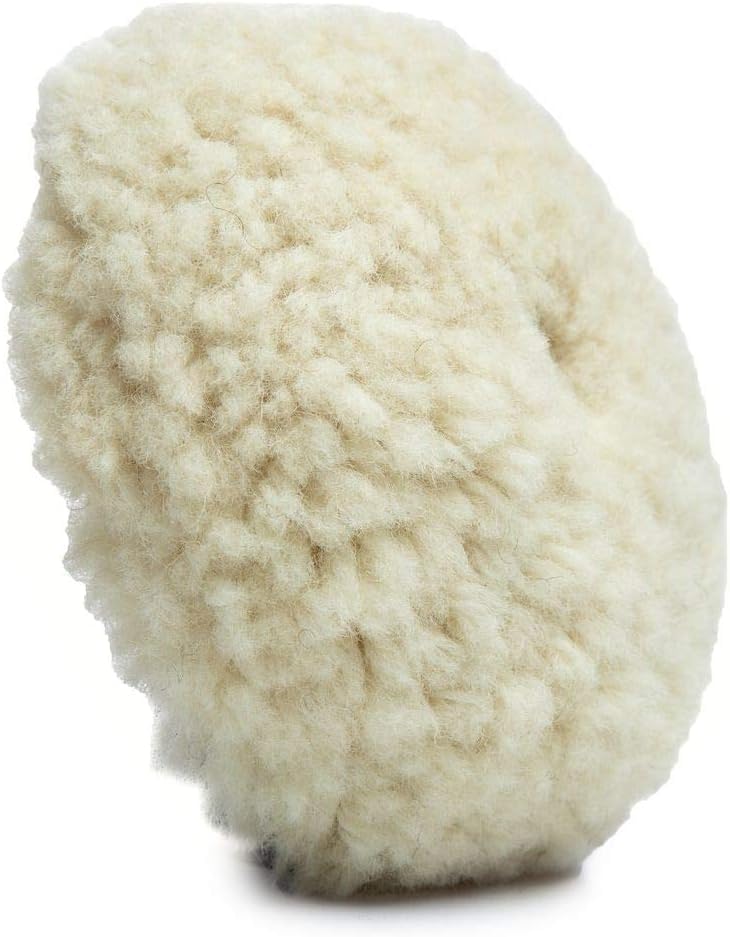 Standard Twisted Wool Buffing Pad (5 Pack, 3”), Premium Curved Edge Wool Cutting Pad Kit Kit - Fits 3" Backing Plate.