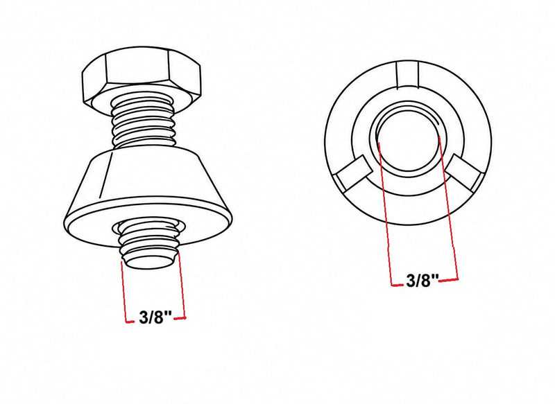 Installation Tool + 8pc 3/8-16 Tri-Groove Tamper Proof Security Nuts Zamak5, #30, 430, LPF430, Trident, T-Groove, Carbon Steel Socket