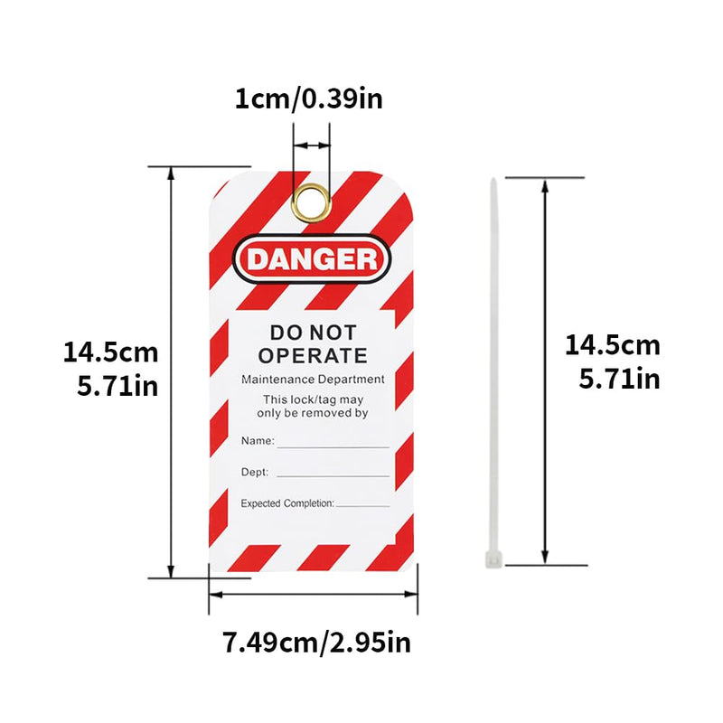 50 Pack Lockout Tagout Tags OSHA Compliant Loto with 50 Zip Ties Do Not Operate Tags Electrical Equipment Repair
