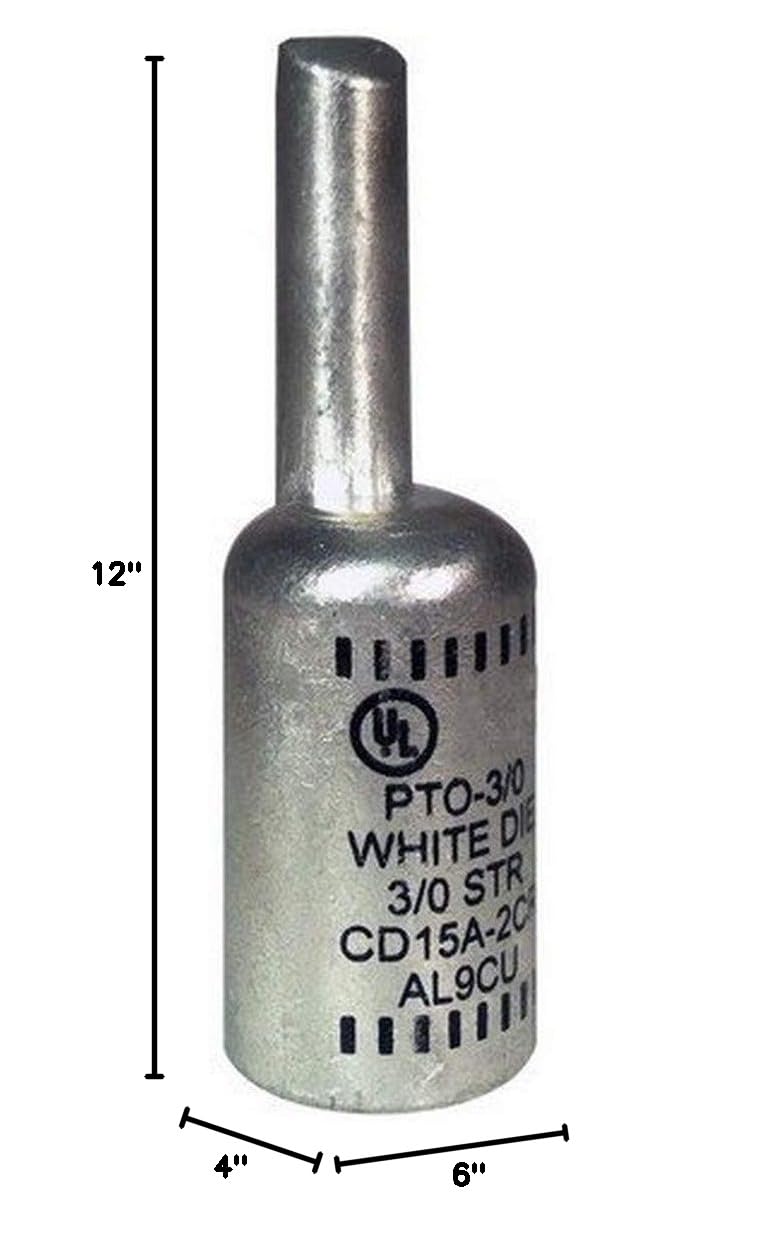 Morris 90987 Offset Solid Pin Terminal Compression Type Connector with 4/0 to 2/0 Wire Range, 1-Pack 4/0 Reduce To 2/0