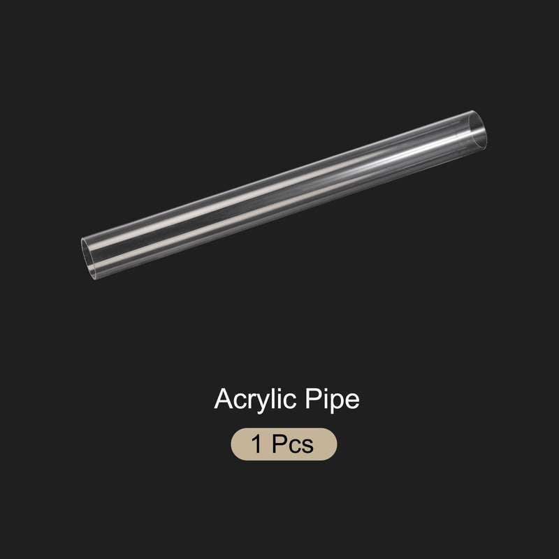 14" Clear Plastic Rigid Pipe 31mm x 35mm(1 1/4" x 1 3/8") Acrylic Tube Round Polycarbonate Tubing, [for Plumbing, Hydraulics, Aquarium, DIY] 1 1/4" x 1 3/8"
