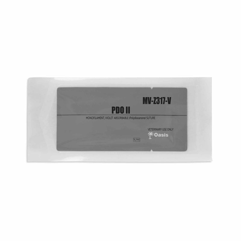 Oasis Vet PDO (Polydioxanone) Surgical Suture, 2-0, (SH) 1/2 26mm Round Bodied Needle, 75cm, 12/Box, Veterinary Use