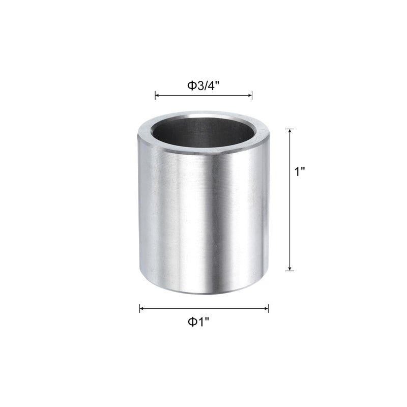 uxcell 4pcs Stainless Steel Spacer 3/4" Bore x 1" OD x 1" Length Screw Standoff Bushing Plain Finish Round Metal Spacer for 3/4 Screws Bolts and Rods 3/4" x 1" x 1"
