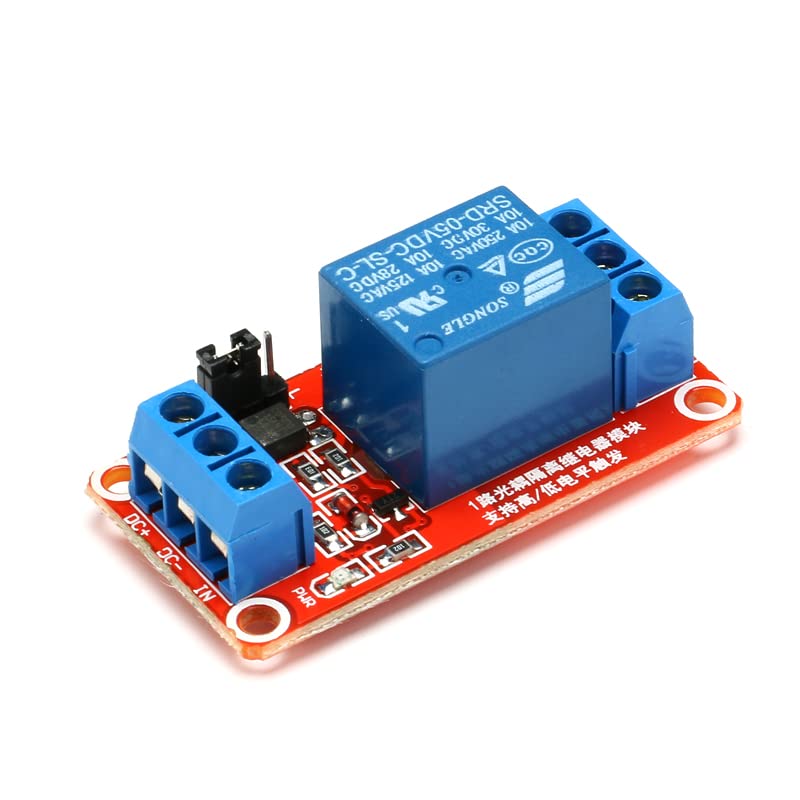 5Pcs 1 Channel 5V Relay Module with Optocoupler Isolation Supports High or Low Level Trigger 1-Way 5V Red Board Expansion Board