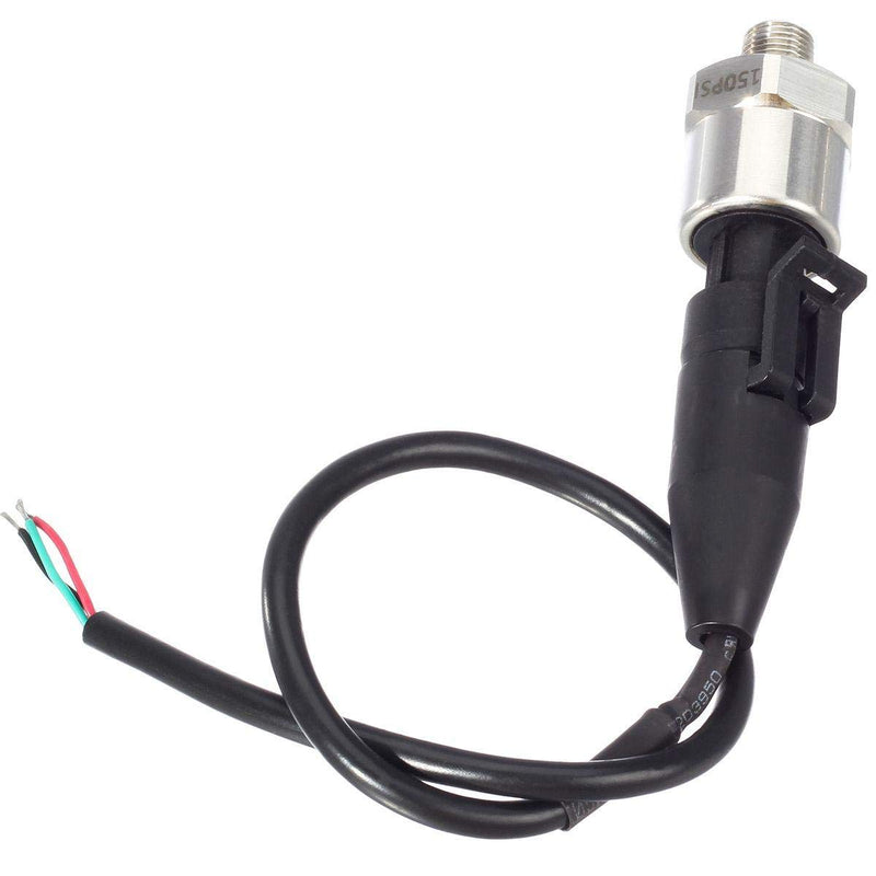 AUTEX 150 Psi Pressure Transducer/Sender/Sensor with Connector Harness 0-150 Psi Stainless Steel 1/8”-27 NPT Pressure Transducer Sensor Compatible with Oil, Fuel, Air, Water