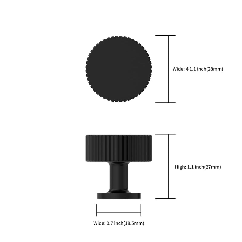 Asidrama 10 Pack Matte Black Kitchen Cabinet Knobs - Dresser & Drawer Knobs - Zinc Cabinet Hardware Single Hole Knob