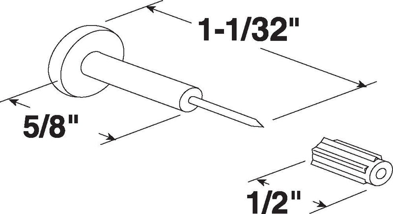 Prime-Line L 5895 Window Grid Retainer Pin, Clear Plastic (6 Pack)