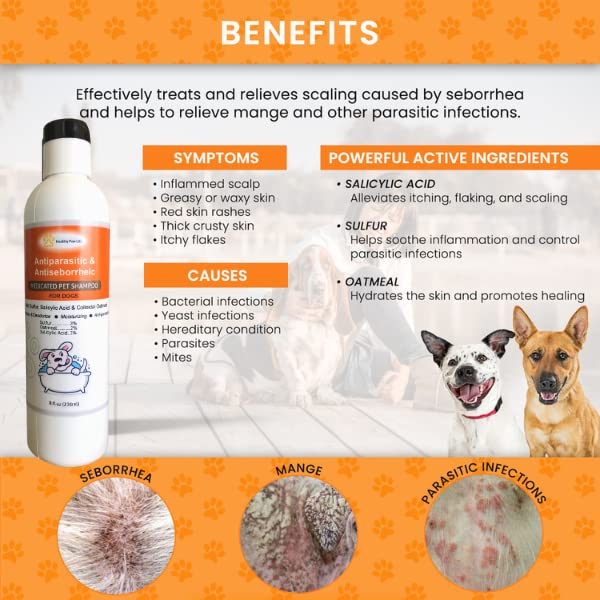 Antiparasitic & Antiseborrheic Dog Shampoo (8 fl oz) 8 fl oz - PawsPlanet Australia