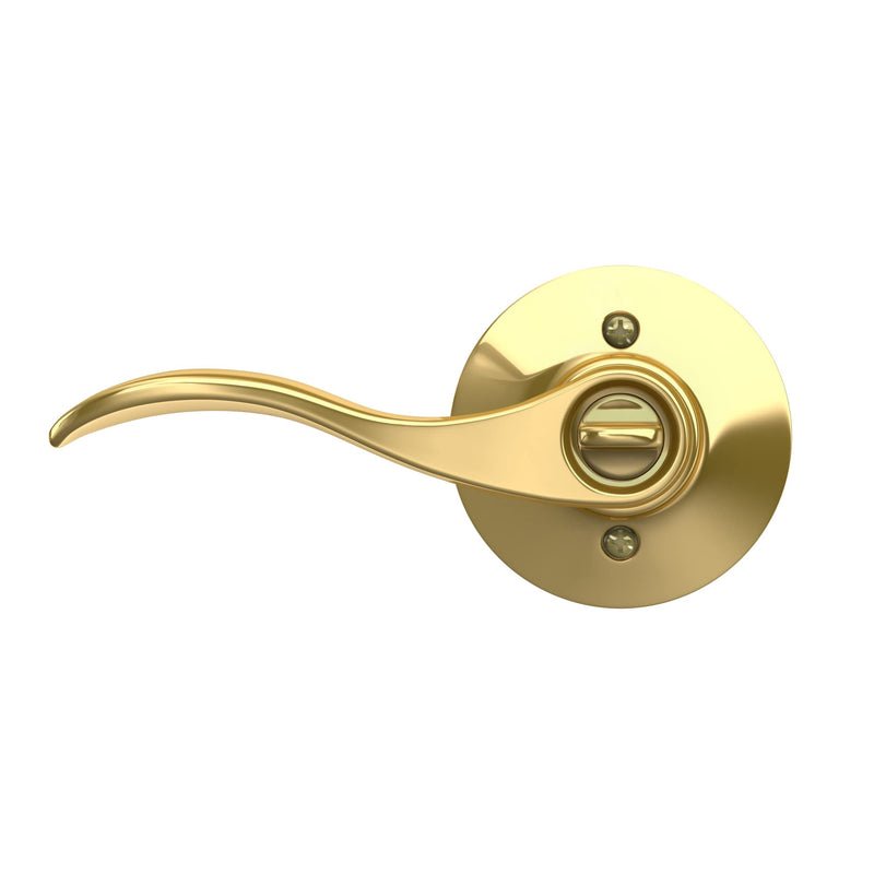 Schlage F51A ACC 505 Accent Door Lever, Keyed Entry Lock, Bright Brass