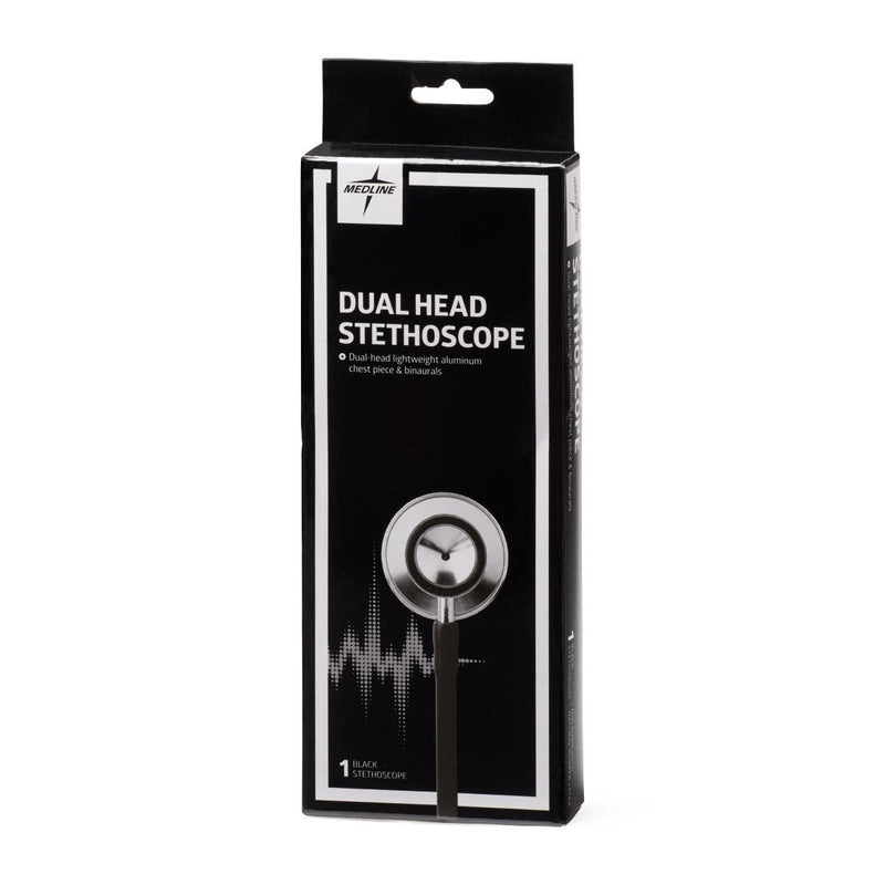 Medline Dual-Head Stethoscopes, Black