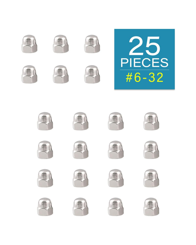 #6-32 Acorn Nuts - IMScrews 304 Stainless Steel Acorn Nuts - Durable, Rust-Resistant Fasteners for Various Applications Pack of 25 #6-32