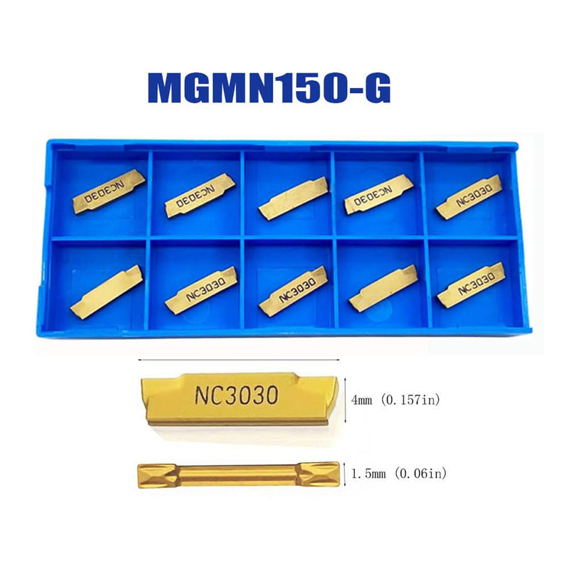 5/8 ", 3/8" MGEHR/L MGIVR/L Lathe Grooving Cut-Off Parting Tool Holder with MGMN150/200 Carbide Grooving Inserts for Steel (2pcs 5/8 Grooving Holders with 10pcs mgmn150 Inserts) 2pcs 5/8 grooving holders with 10pcs mgmn150 inserts - NewNest Australia