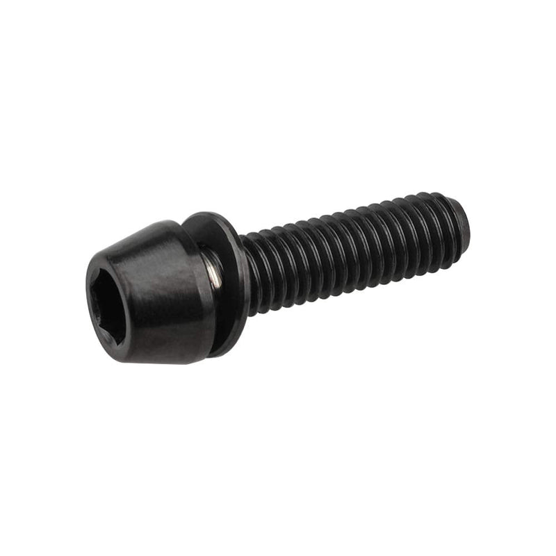Titanium Ti Allen Hex M5x16 18mm Tapered Head Bolt with Washer Screw for Bicycle Stem Parts Pack of 6 (Black, M5x18mm) Black
