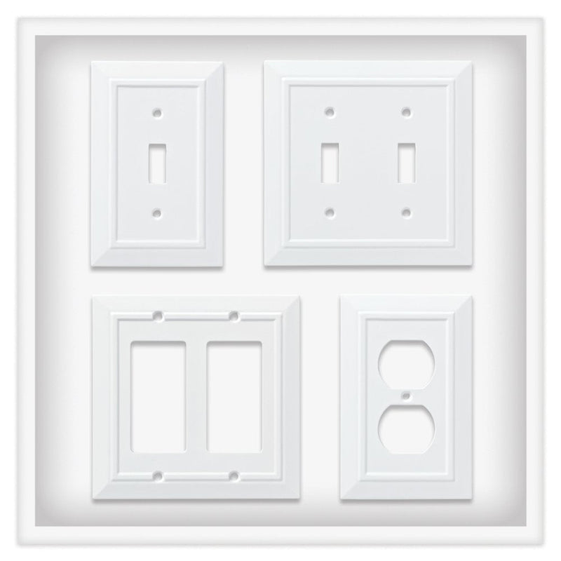 Franklin Brass Classic Architecture (1-Pack) Decorative Light Switch Cover Pure White 1-Gang Decorator/Rocker Wall Plate Electrical Outlet Guard W35243-PW-C 1 Count (Pack of 1)