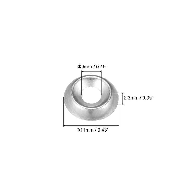uxcell #6 304 Stainless Steel Cup Washer Countersunk for Screw Bolt 100pcs