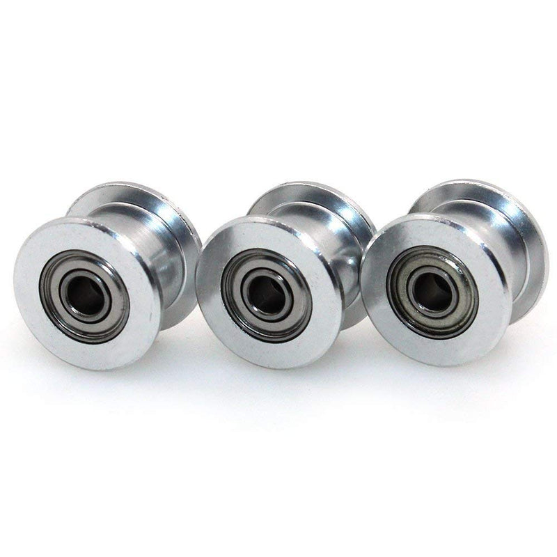 GT2 16 Toothless Bore 3mm Aluminum Timing Belt Idler Pulley for 6mm Width Timing Belt 3D Printers (10pcs) 16Toothless 3mm Bore