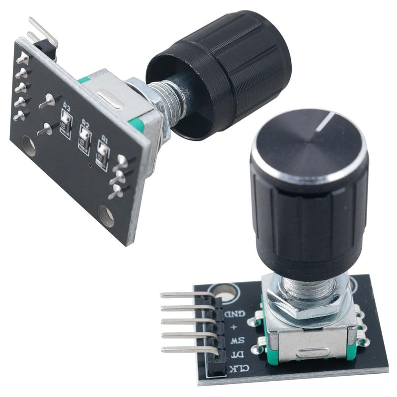 2PCS 31x19x29mm Black 360 Degree Rotary Encoder Module KY-040 with Knob Cover Suitable for Microcontrollers