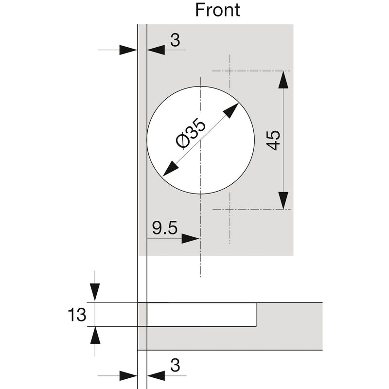 Blum 110 Degrees Screw On Self Closing Compact 33 Hinge Pack of 8 8 Pack