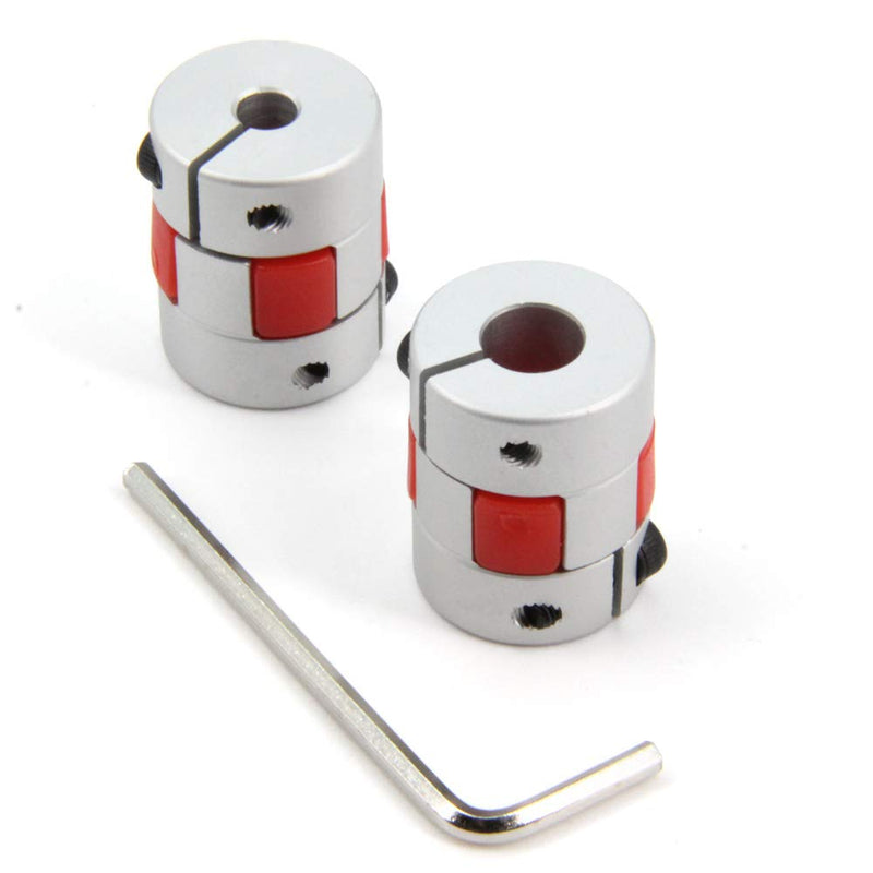 5mm to 8mm Bore Aluminium Plum Flexible Shaft Coupling Servo Stepper MotorJaw D20xL25 Connector Flexible Shaft Couplers for 3D Printer/CNC Machine/DIY Encoder, 2pcs/Pack (5mmx8mm) 5mmx8mm