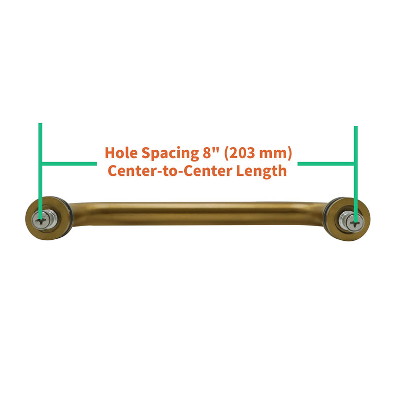 CKB 6" Shower Door Pull Back to Back Handle Compatible with 1/4" to 1/2" Thickness Glass for Frameless Shower Doors, Gold Plated with 304 Stainless Steel 6"(Hole to Hole) Brushed Deep Gold