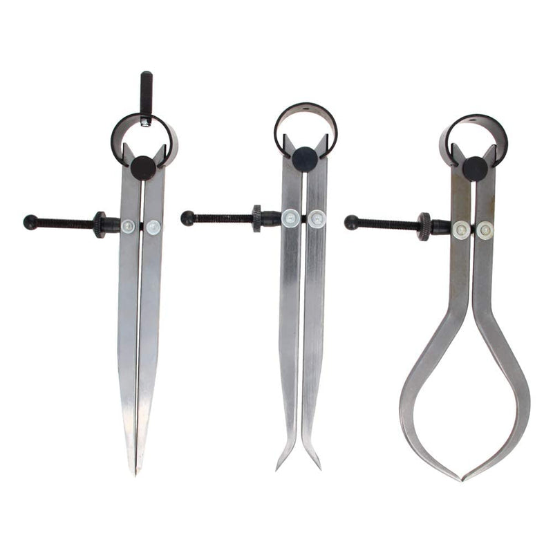Utoolmart Spring Inside Outside Divider Caliper Set, 3 Piece 6" Quick Adjust Spring Caliper/Divider Set, Carbon Steel Measuring Tool Caliper, for Wood Turning Lathe Projects
