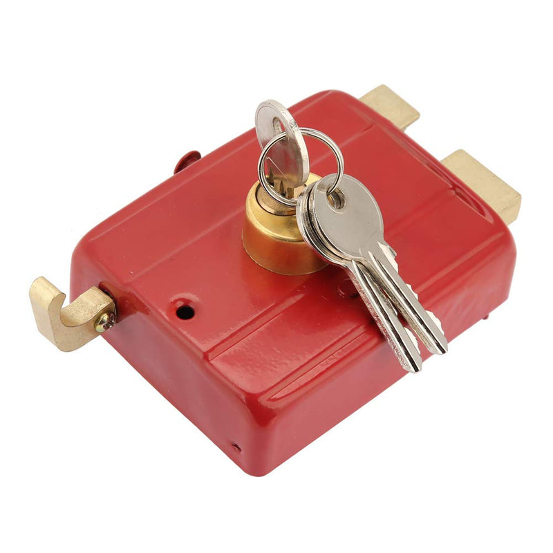 Heavy Duty Dead Bolt Lock with Keys Front Door Security Lock Nightlatch Red Finish for Wooden and Iron Doors