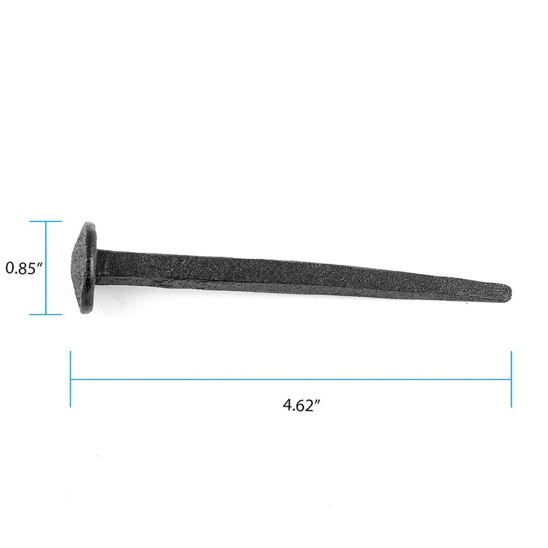 Renovators Supply Manufacturing Clavos Nails 4.5" Black Wrought Iron Decorative Nails for Barn, Gate, Window Shutter Or Doors with Black Powder Coat Finish Pack of 4
