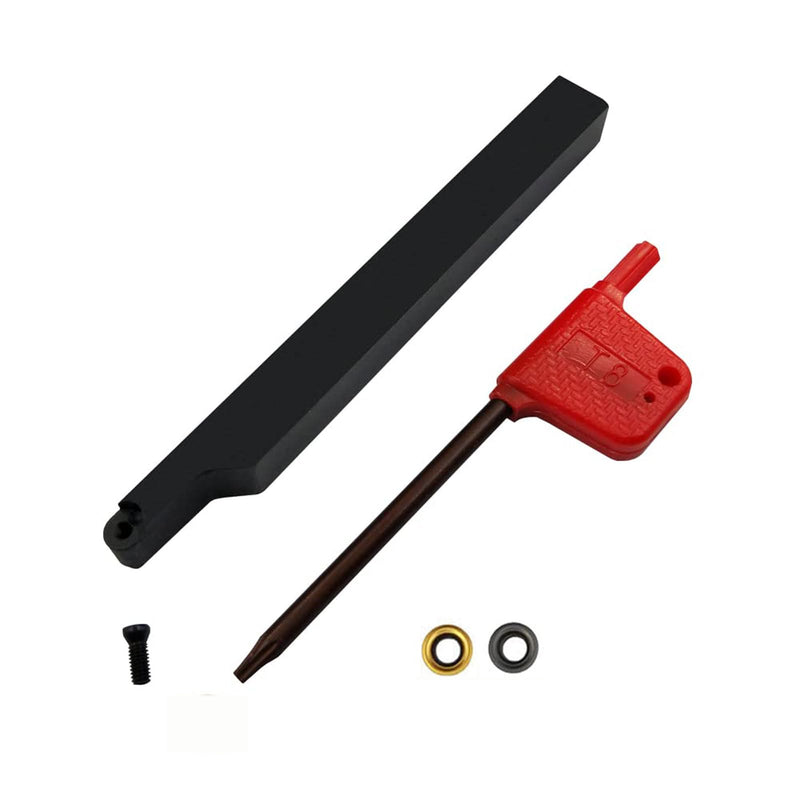 3/8” 1/2" SRACR1010/1212 H06 Lathe Turning Holders Lathe Turning & Profiling Tool Holder with RCMT0602 Round Carbide Milling Inserts For steel stainless steel (2pcs 3/8 holders+ 10pcs inserts) 2pcs 3/8 holders+ 10pcs inserts