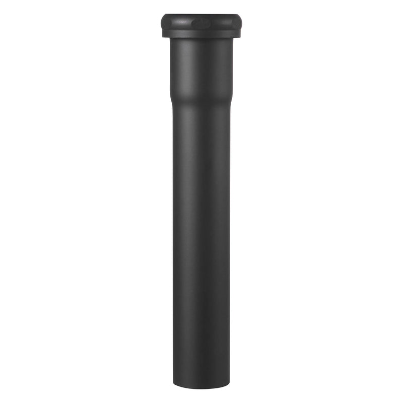 18 Gauge Brass Slip Joint Extension Tube 1-1/4” OD x 8” with Nut and Rubber Washer, P Trap Extension Tube, Sink Drain Tailpiece Tube Extension Heavy Duty, Matte Black