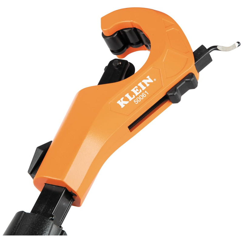 Klein Tools 50061 Quick-Adjust Tubing Cutter, 1-5/8-Inch O.D. Cutting Capacity for Copper and Aluminum, Compact, Retractable Telescoping Deburring Tool
