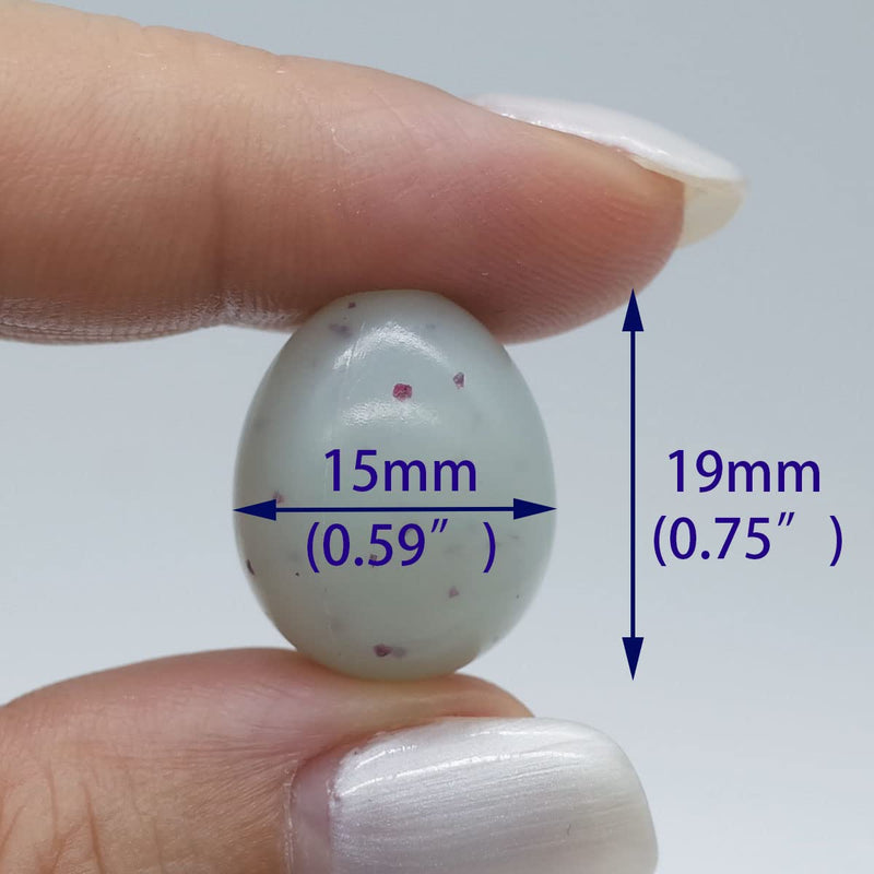FOIBURELY Canary Fake Eggs Stop Laying, 8 Solid Plastic Fake Eggs. 15mm x 19mm Speckled Blue-Green Plastic, Not Painted - PawsPlanet Australia