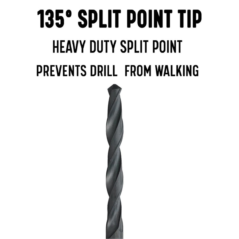 Drill America 5 Piece High Speed Steel Aircraft Extension Drill Bit Set (1/4 - 1/2" x 6" Long), POU Series