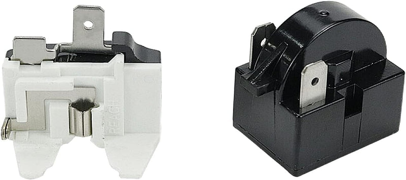 6 pcs Compresso QP2-4.7 PTC Starter Relay 2 Pin Refrigerator Starter Relay and 6750C-0005P Overload Protector Compatible with Refrigerator Compressor