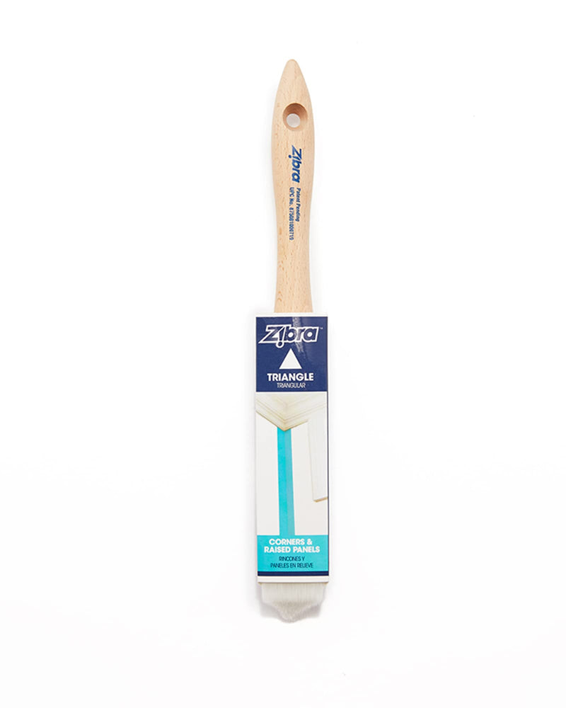 Zibra Triangle Paint Brush for Wall Corners, Doors, Cabinets and Detailed Molding, 1.25-inch, Artist Brush Triangle Brush