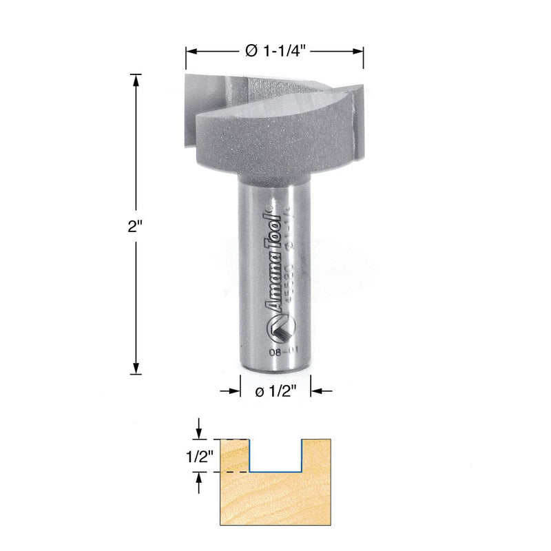 Amana Tool - 45580 Carbide Tipped Mortising 1-1/4 Dia x 1/24 x 1/2" Shank