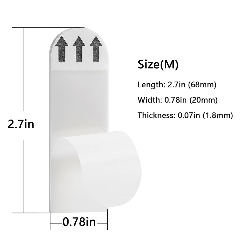 Picture Hanging Strips, Heavy Duty Double Sided Wall Mount Adhesive Strips, Easy to Apply and Remove, Residue Free(M(2.7IN*0.78IN)-50pc) M(2.7IN*0.78IN) 50