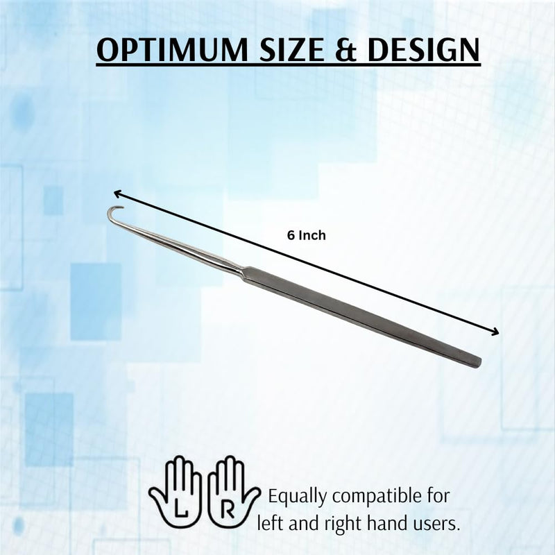 Round Hook 6" Length Surgical Medical Instrument Made of Stainless Steel (1 Pcs) 1 Pcs