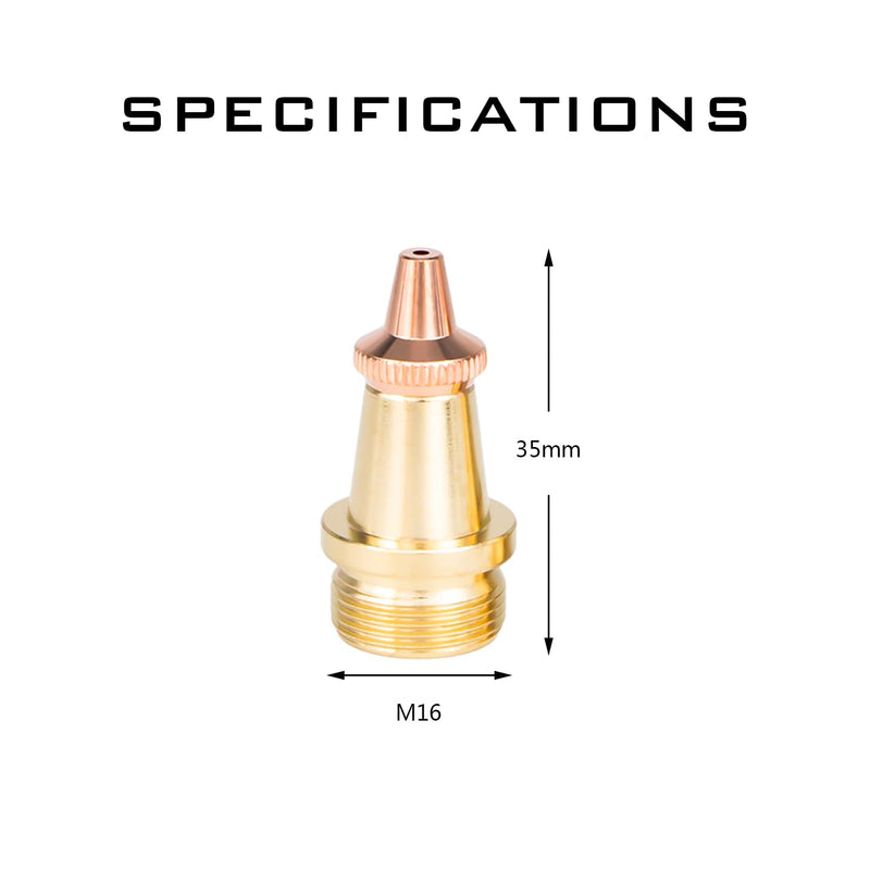 Laser Cutting Nozzle 5 Pcs Handheld Welding Head Gun Copper Nozzle M16 H35 for CQWY/SUP20S/T SUP21S/T Parts for Portable Fiber Laser Welder