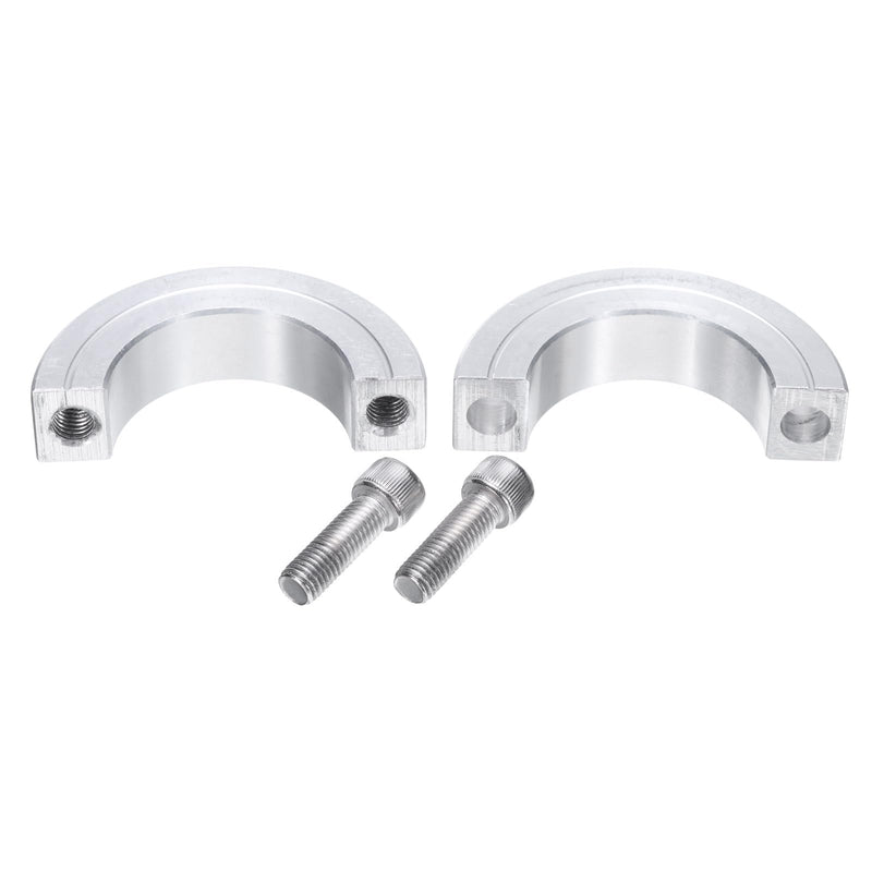 uxcell Double Split Clamp-On Shaft Collar for 1-3/8" Shaft, Two-Piece Clamping Collar, 2-1/4" OD, 9/16" Thickness, Aluminum Alloy Set Screw Split Collar Clamp