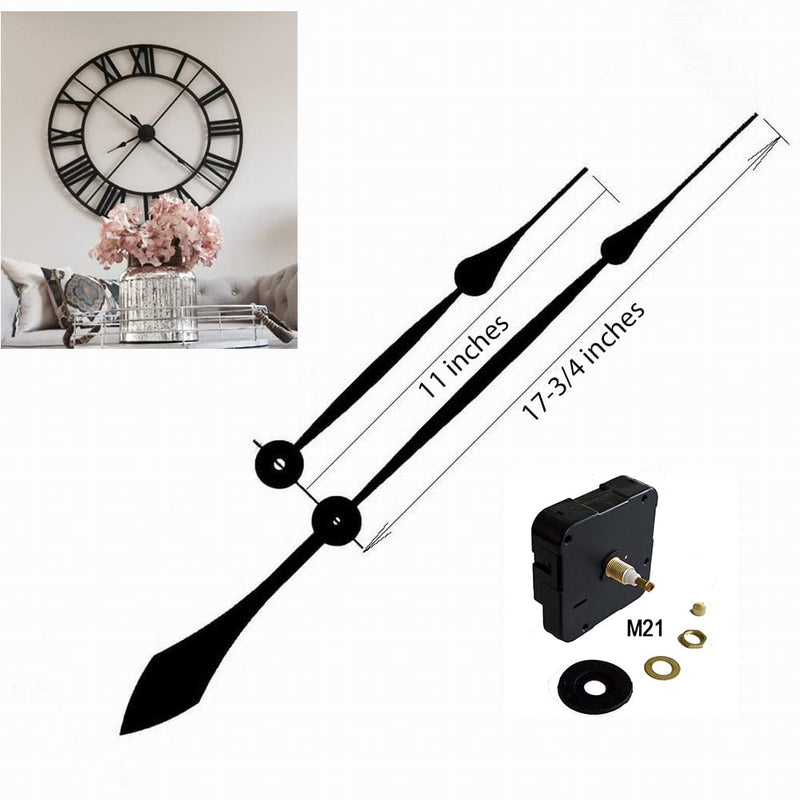 17 inch Large Hands and High Torque Clock Movement Combo