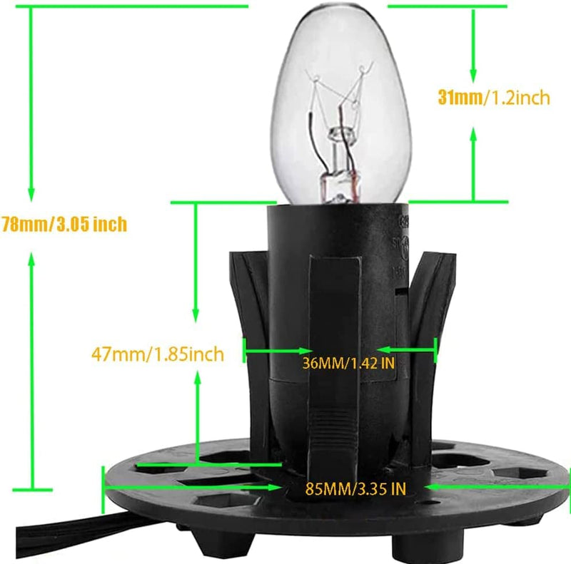 Himalayan Salt Lamp Cord, with Dimmer Switch ,Christmas Bulb,Salt Lamp Cord with Dimmer Control and Base Assembly,5 Feet ,E12 Base for Himalayan Salt Lampsand with six Free 15W Bulbs for Salt Lamp (1) 1
