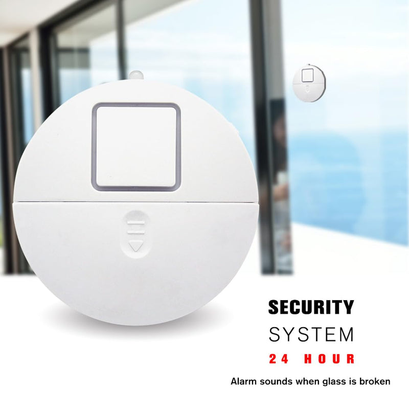 EVA LOGIK Modern Ultra-Thin Window Alarm with Loud 120dB Sound and Vibration Sensors Compatible with Virtually Any Window, Glass Break Alarm Perfect for Home, Office, Dorm Room- 8 Pack